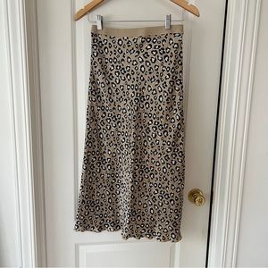 NWOT Satin Maxi Skirt Leopard/Cheetah Print